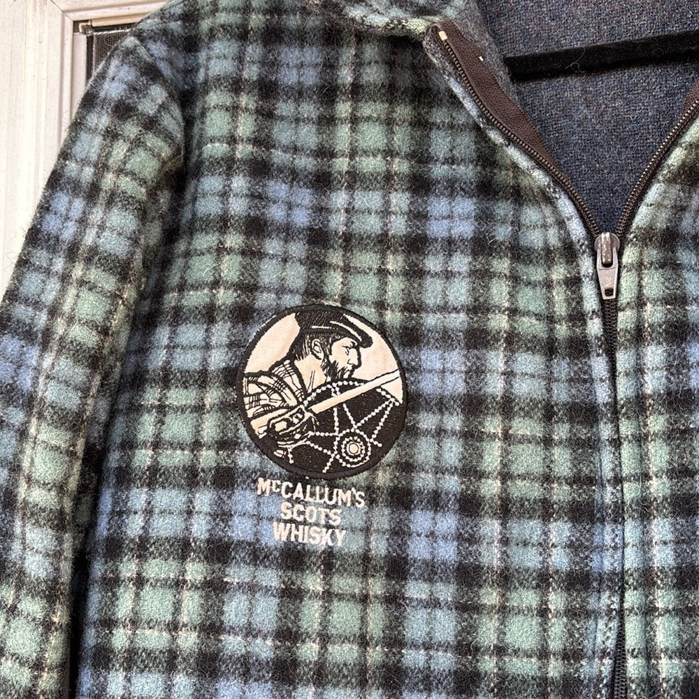 SWANDRI MEN’S BLUE BLACK CHECK MCCALLUMS SCOTS WHISKY WOOL JACKET-OS-RARE! - Picture 5 of 12